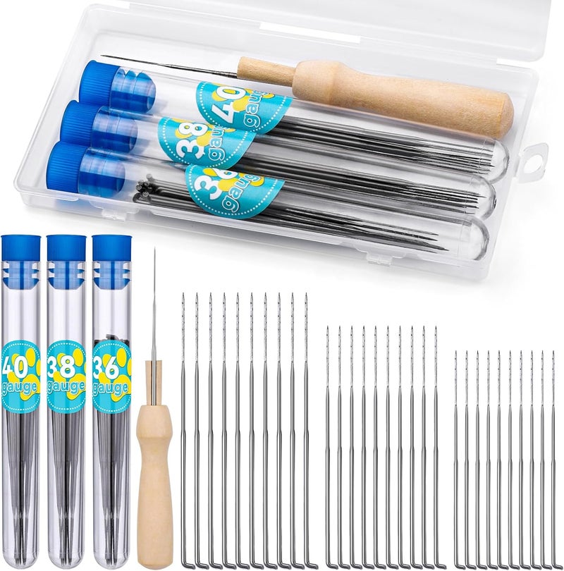 Yizzvb 30 PCS Needle Felting Needles, 3 Sizes Wool Felting Needles, Needle Felting Tools Supplies Kit with Storage Box for DIY Wool Felting Crafts - Image 1
